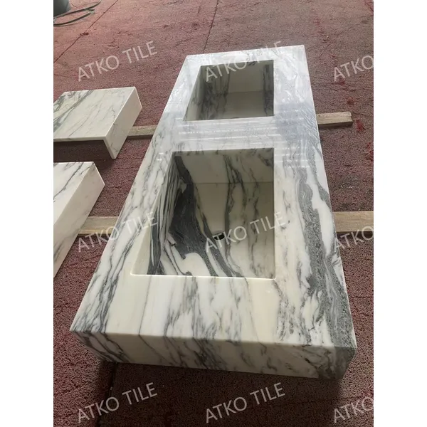 Marble Lavatory Sink  - Double Basin 