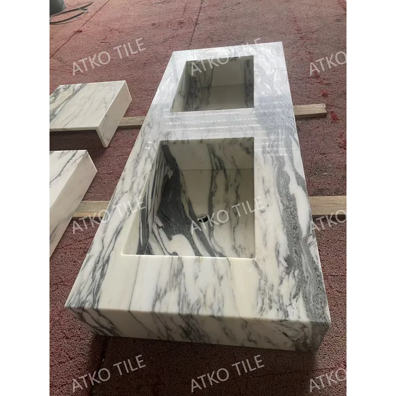Marble Lavatory Sink  - Double Basin 