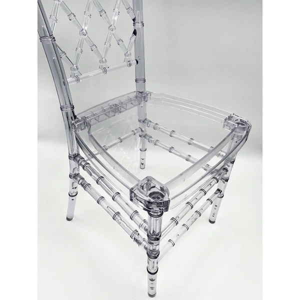 Clear Crystal Plastic Chair - Durable Material, Long-lasting Companion