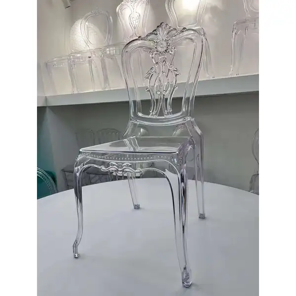 Lightweight design, easy to move - Clear crystal plastic chairs