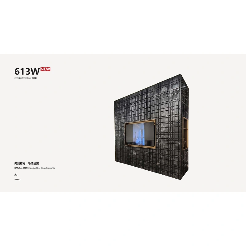Spanish Nero Marquina Marble TV Wall