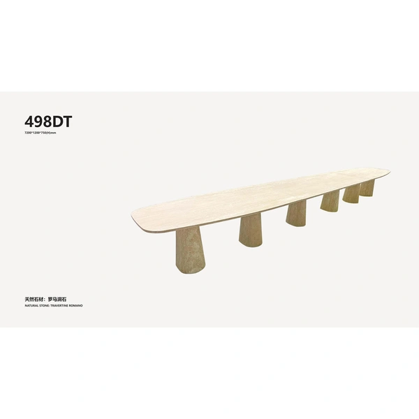 Nature Stone Travertine Romano Side Table, Leisure Your Time