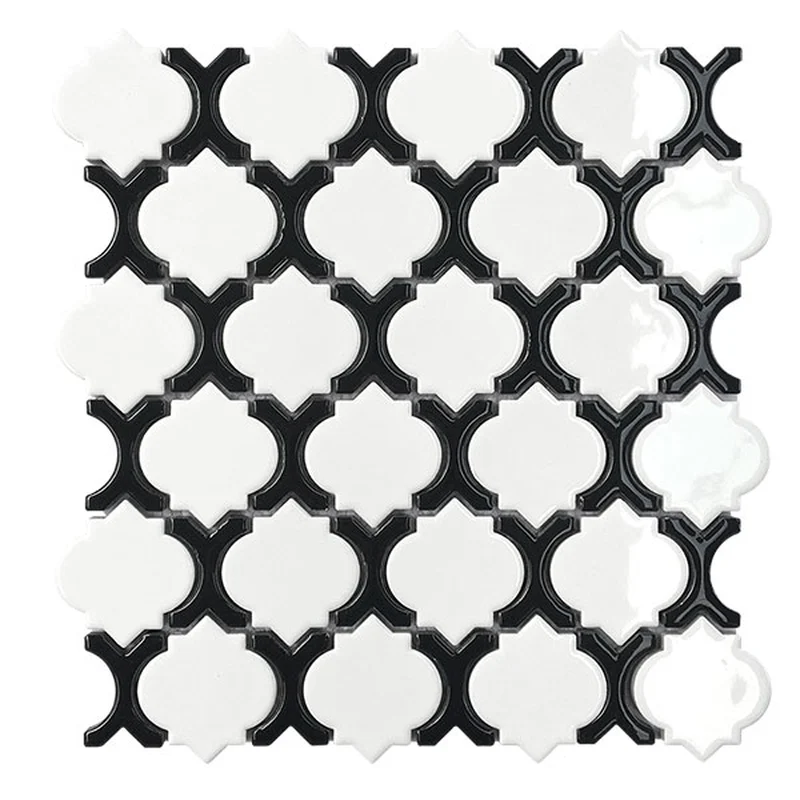 Black and White Glossy Ceramic Mosaic