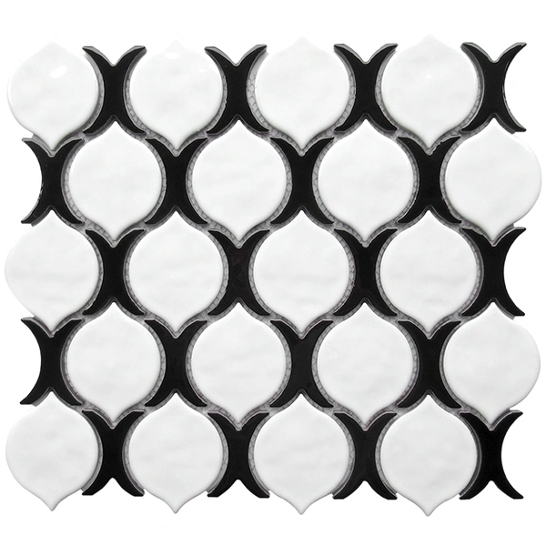 Black and White Glossy Ceramic Mosaic