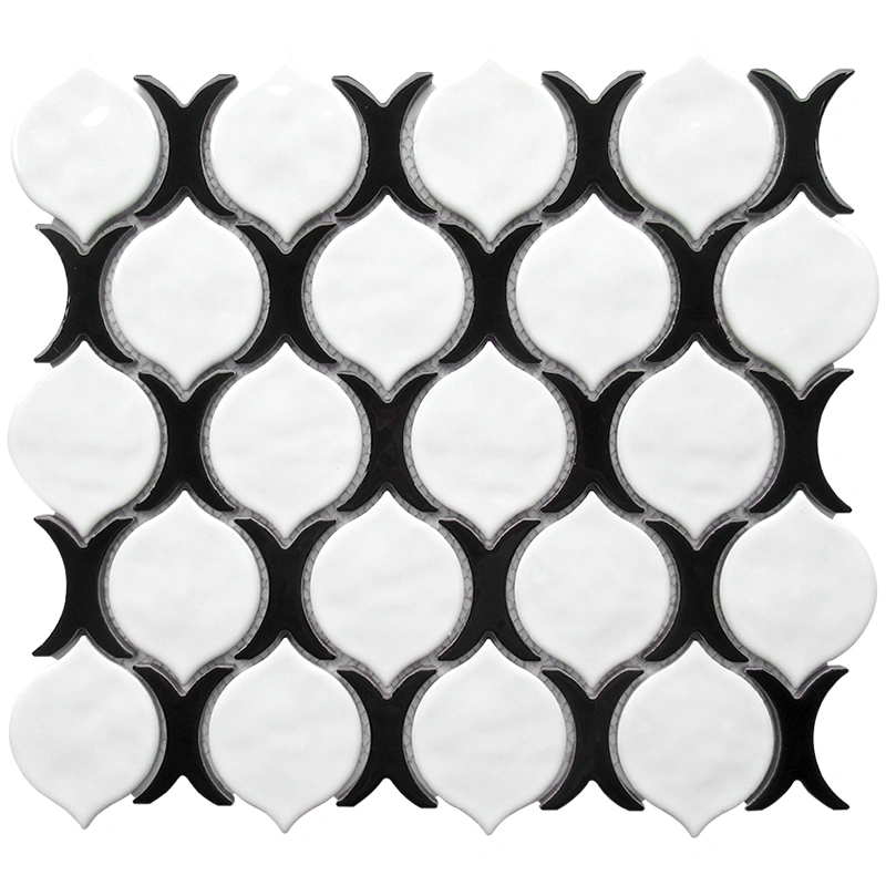 Black and White Glossy Ceramic Mosaic