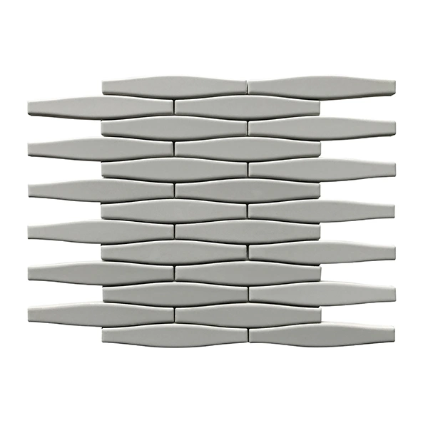 Grey Glossy Convex Porcelain Mosaic