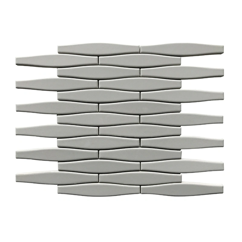 Grey Glossy Convex Porcelain Mosaic
