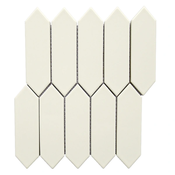 Biscuit Glossy Picket Porcelain Mosaic