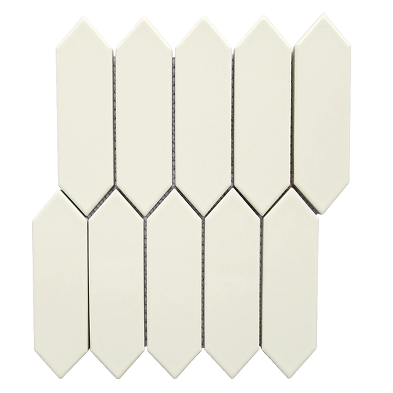 Biscuit Glossy Picket Porcelain Mosaic