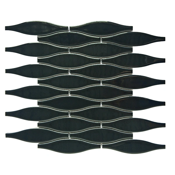 Dark Blue Glossy Convex Porcelain Mosaic