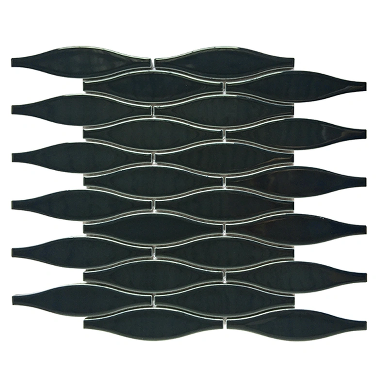 Dark Blue Glossy Convex Porcelain Mosaic