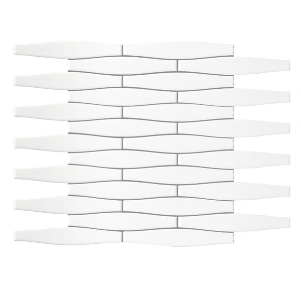 White Glossy Convex Porcelain Mosaic