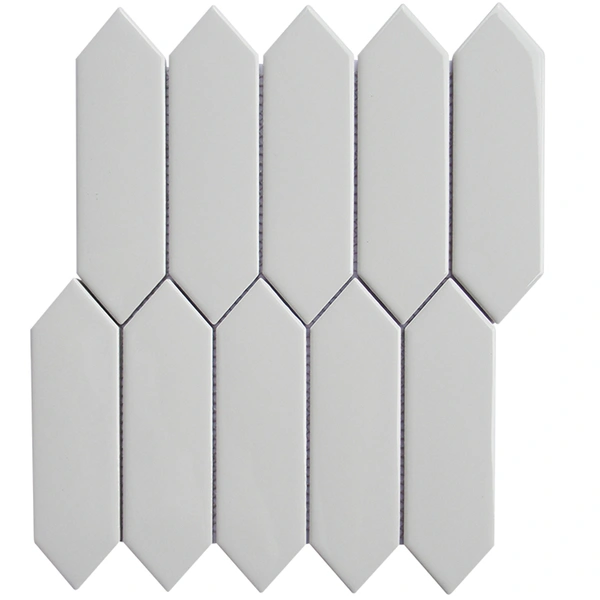  Light Gray Glossy Picket Porcelain Mosaic