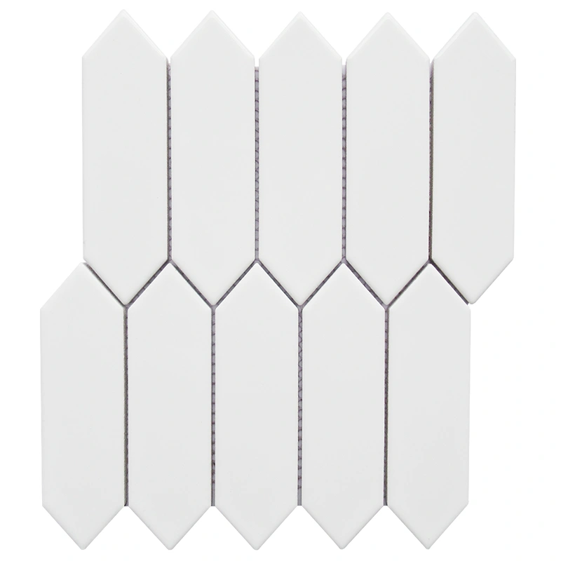 White Glossy Picket Porcelain Mosaic