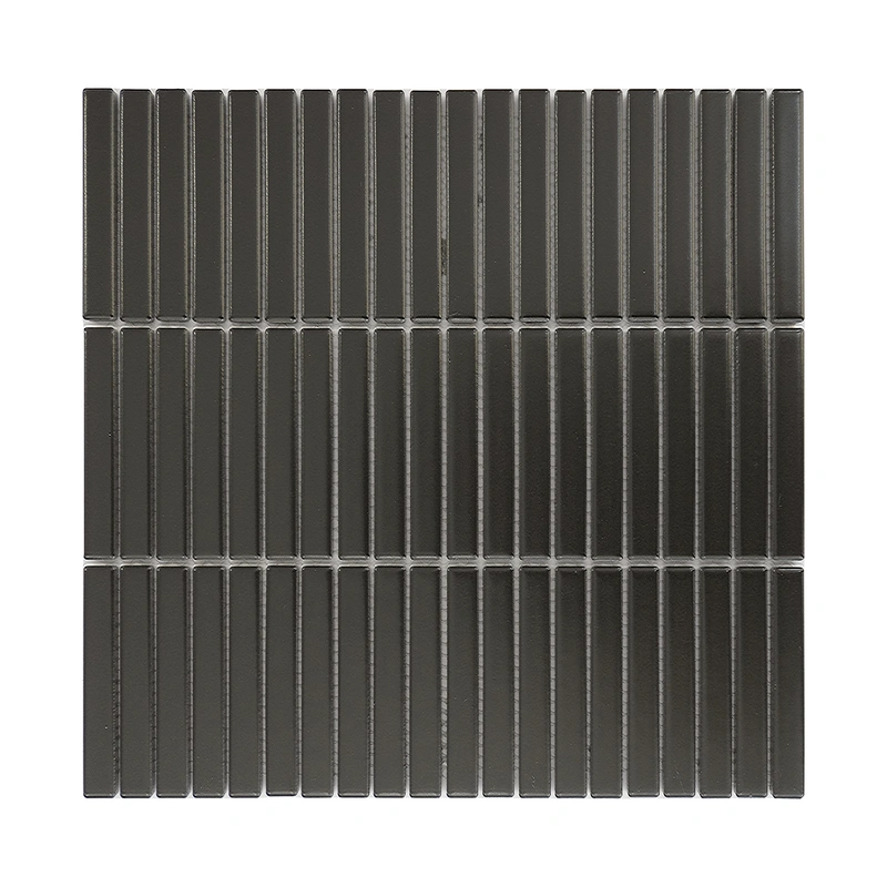 Black Matte Pencil Linear Porcelain Mosaic