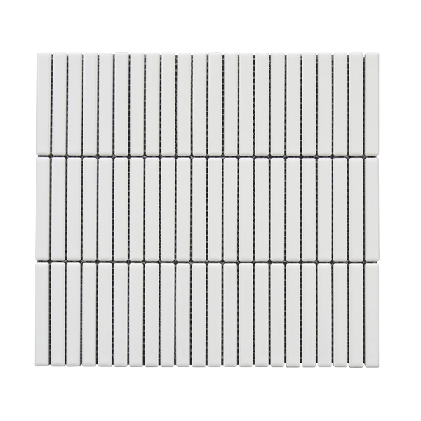 White Glossy Pencil Linear Porcelain Mosaic
