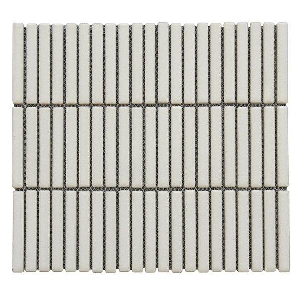 Ivory Glazed Pencil Linear Porcelain Mosaic