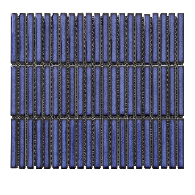 Cobalt Blue Glazed Pencil Linear Porcelain Mosaic