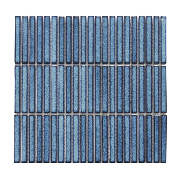Jean Blue Glazed Pencil Linear Porcelain Mosaic