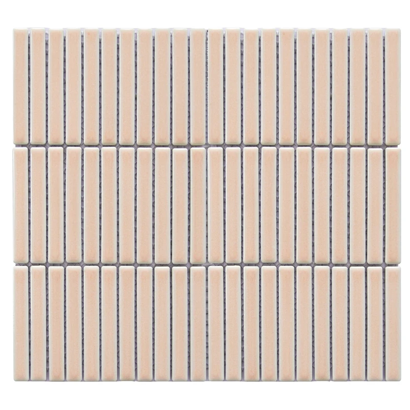 Pink Glazed Pencil Linear Porcelain Mosaic