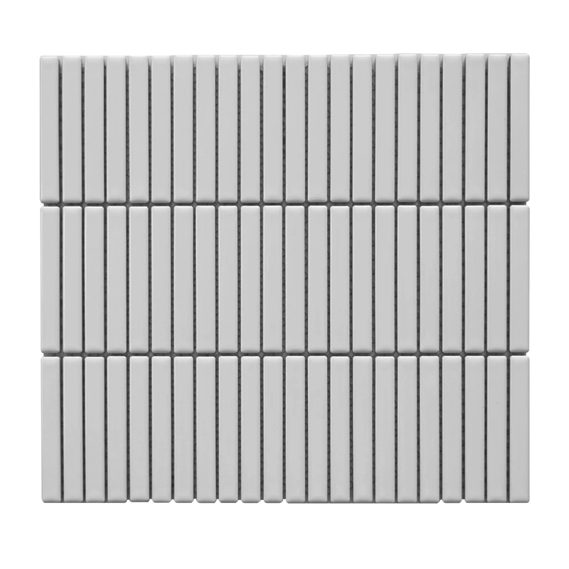 Light Grey Matte Pencil Linear Porcelain Mosaic