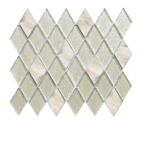 Diamond Laminated Glass Mix Aluminum Mosaic
