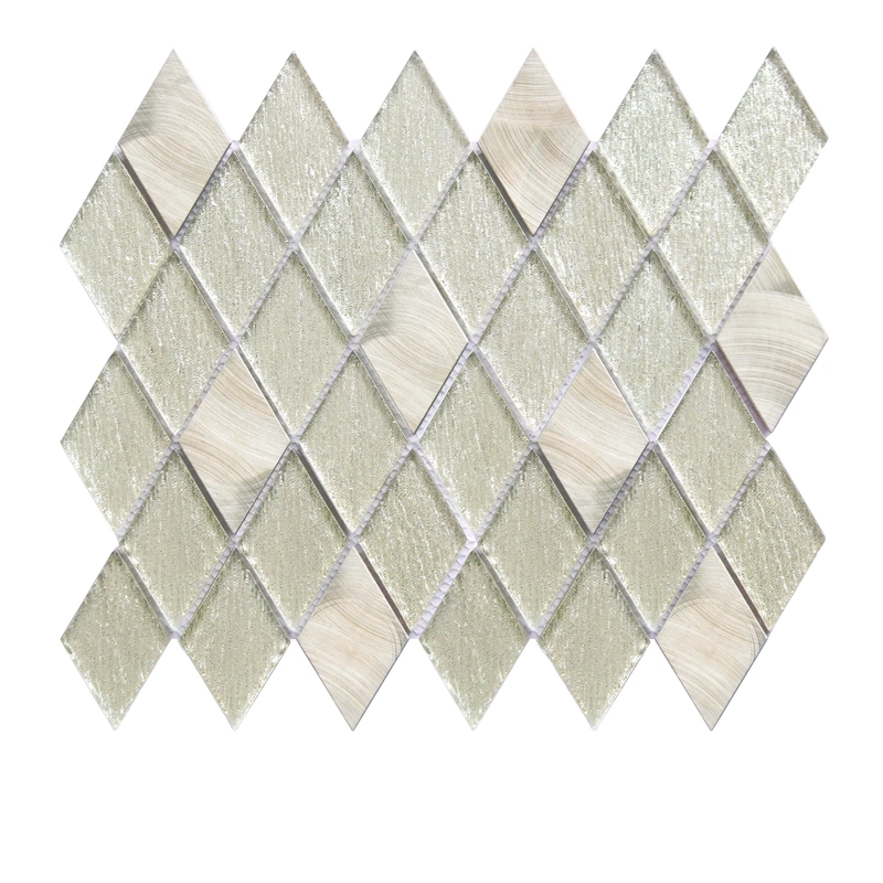 Diamond Laminated Glass Mix Aluminum Mosaic