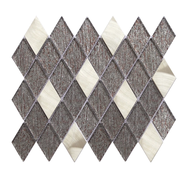 Diamond Laminated Glass Mix Aluminum Mosaic