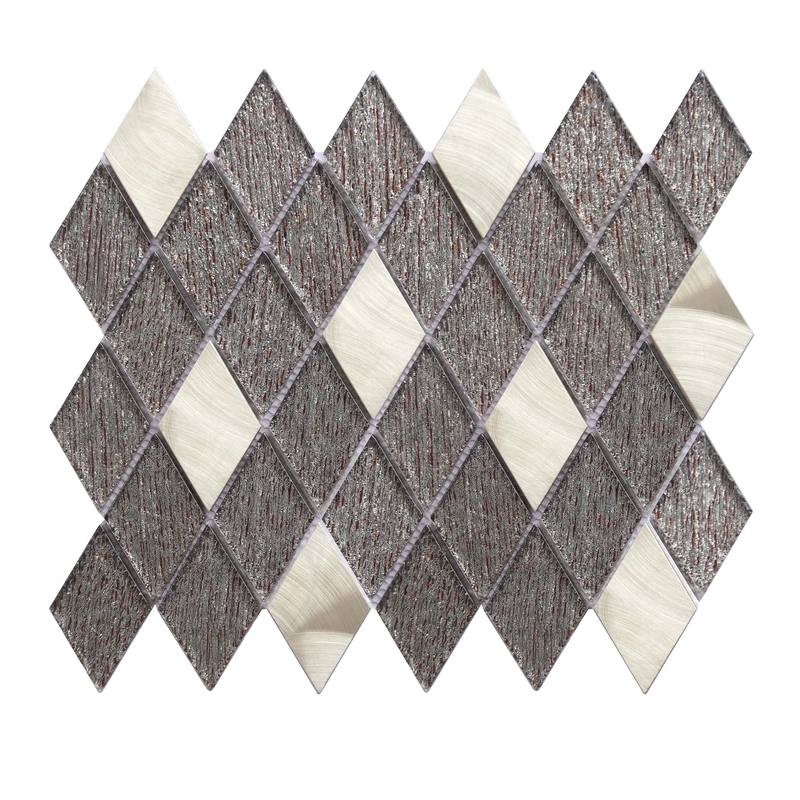 Diamond Laminated Glass Mix Aluminum Mosaic
