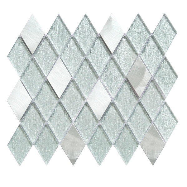 Diamond Laminated Glass Mix Aluminum Mosaic