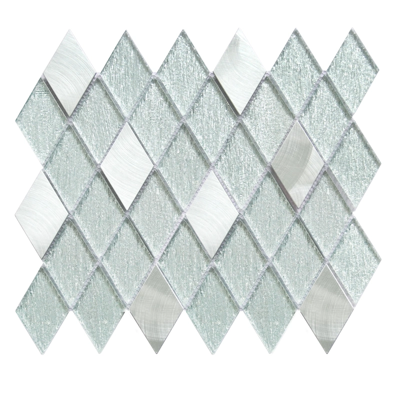 Diamond Laminated Glass Mix Aluminum Mosaic