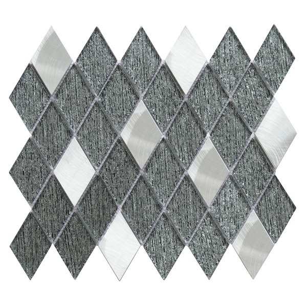 Diamond Laminated Glass Mix Aluminum Mosaic