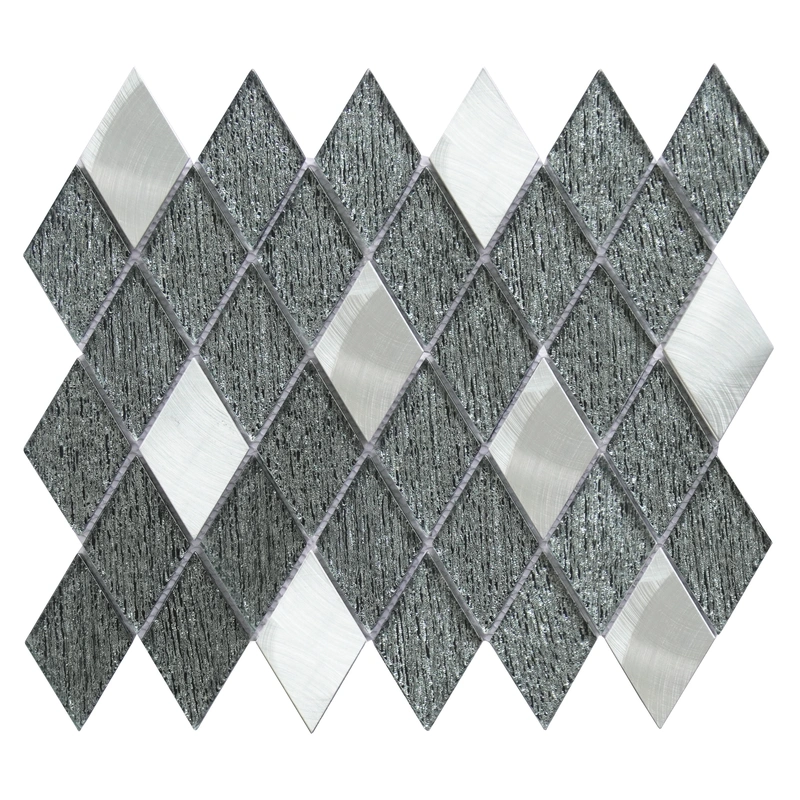 Diamond Laminated Glass Mix Aluminum Mosaic