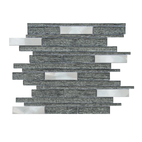 Linear Laminated Glass Mix Aluminum Mosaic