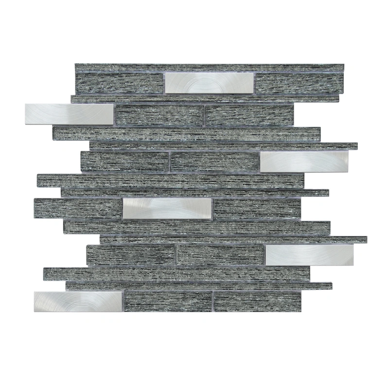 Linear Laminated Glass Mix Aluminum Mosaic