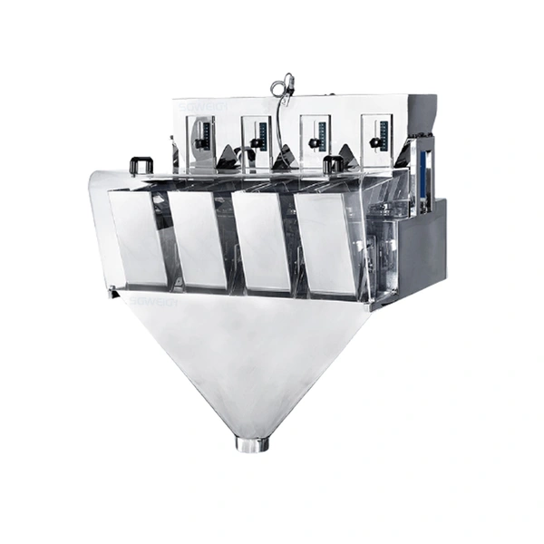 Corn Kernel Double Head Linear Weigher Factory Inline Linear Weigher For Food Prodcution Line Auto Linear Weigher