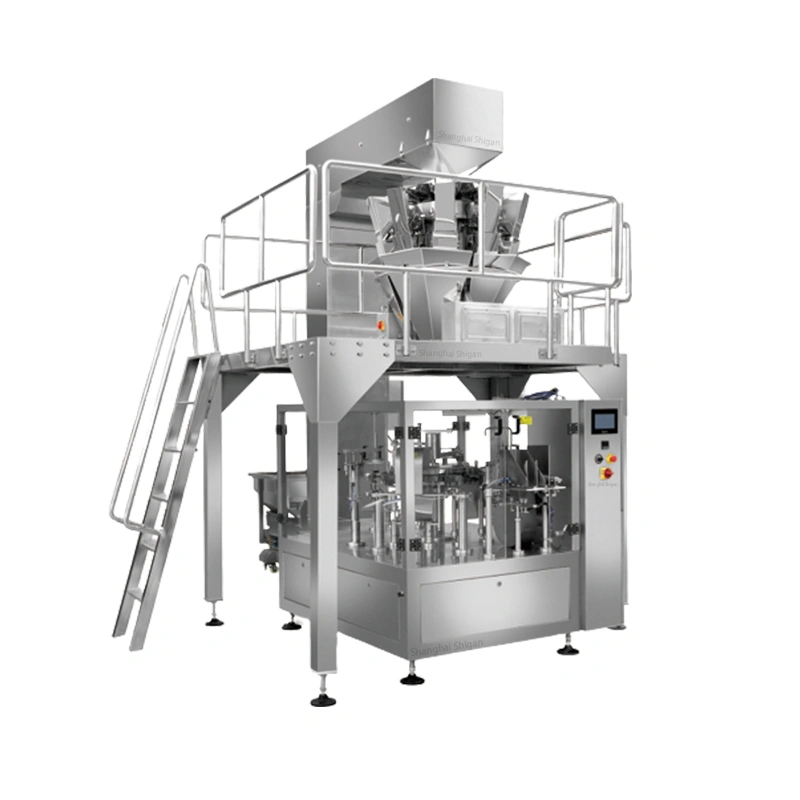 Snack Candy Food Industry Auto Multi-head Weigher With Premade Pouch Packing Machine Packing Machine Multihead Weigher System