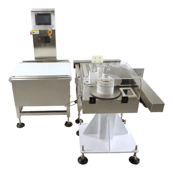 Fully Automatic Bottle Conveying Line Weighing and Labeling Machine Online Food Checkweigher and Labeling Machine Combo