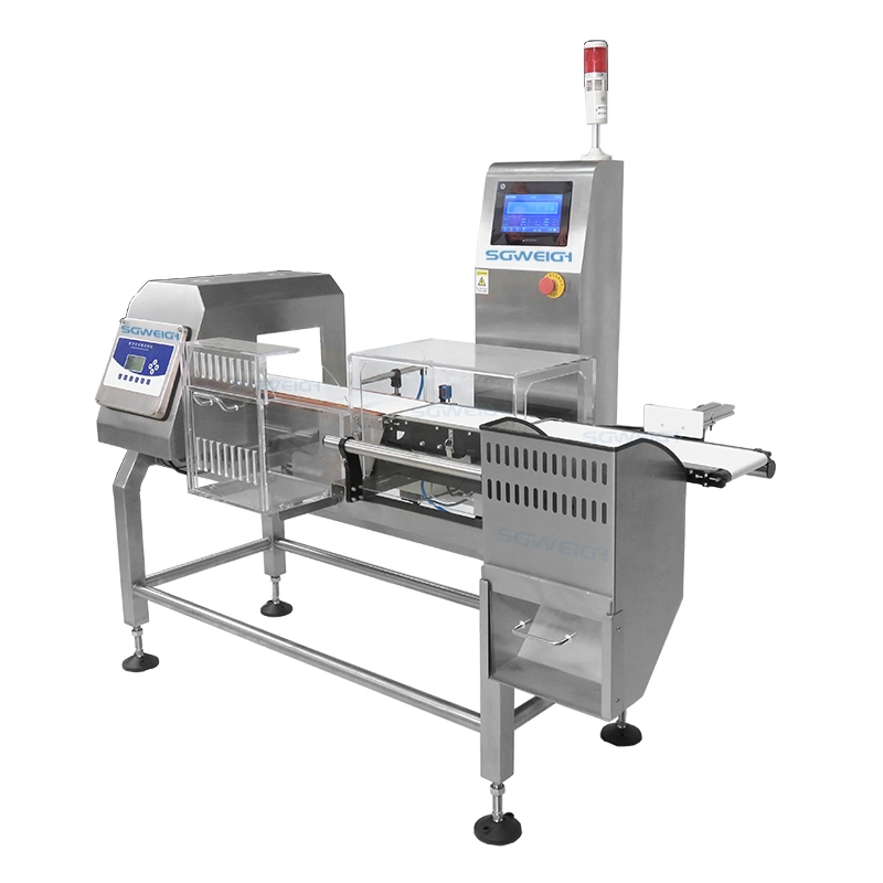 Aluminum Foil Food Checkweigher and Metal Detector Combo Automatic Weighing Metal Detection Machine for Sale