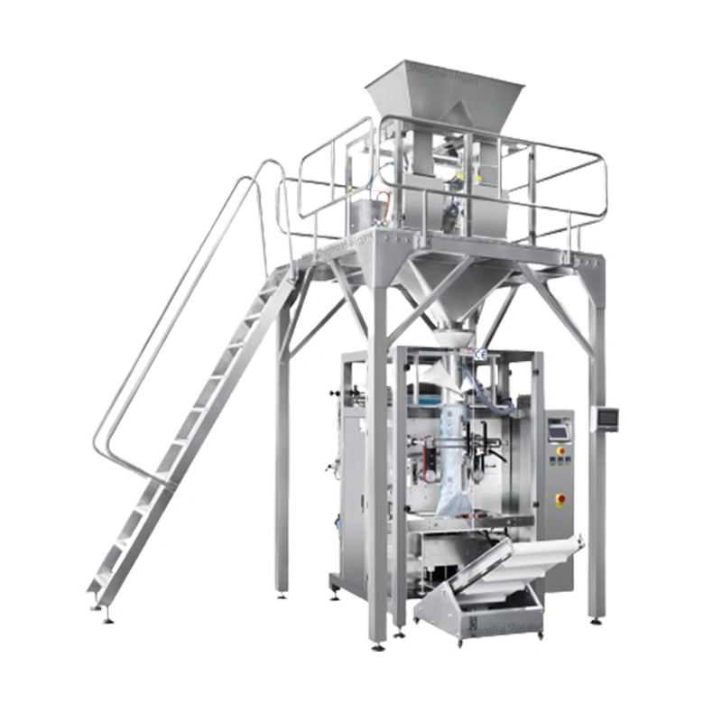 Peanuts Cashew Nuts Auto Packaging Machine Multi head Weigher System Particle Food Multhead Weigher Packing Machine Line