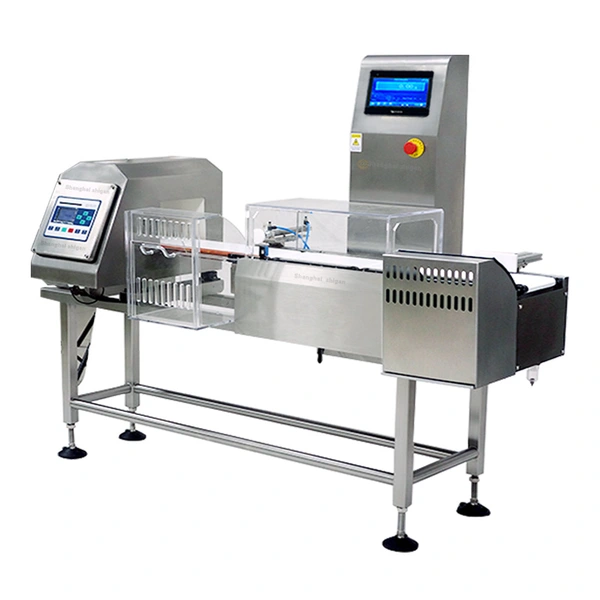 Plastic Jar Food Checkweigher and Metal Detector Combo with Automatic Rejector