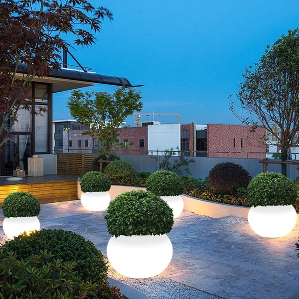 Solar Light Flower Pot Led Planter Pots With Lighting