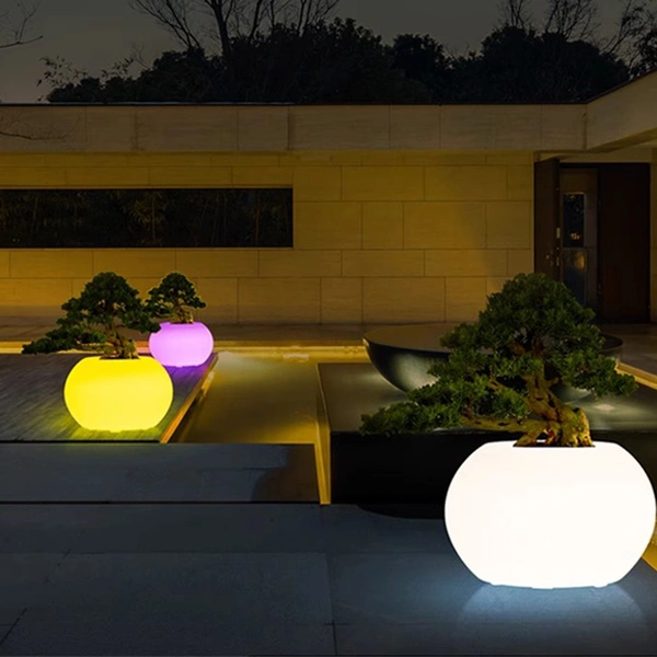Solar Light Flower Pot Led Planter Pots With Lighting