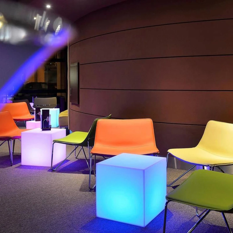 table cube led | meuble cube lumineux | illuminer les tables cubes