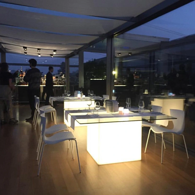 table cube led | meuble cube lumineux | illuminer les tables cubes