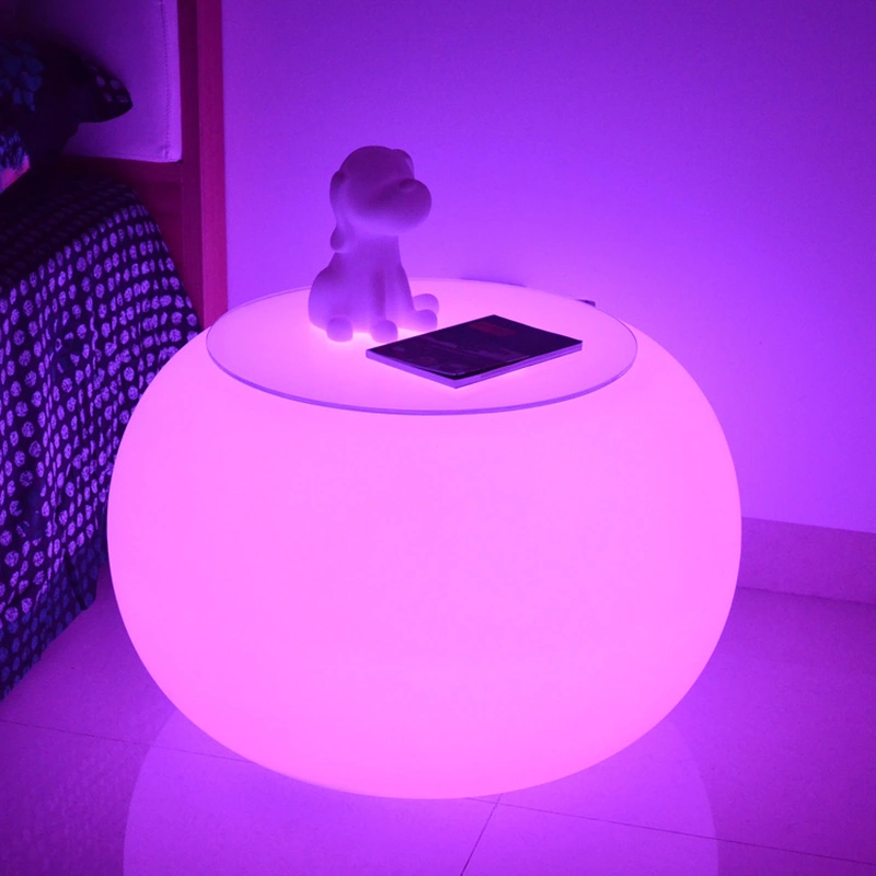 mesa de centro led | mesa auxiliar multicolor | mesa redonda led incandescente