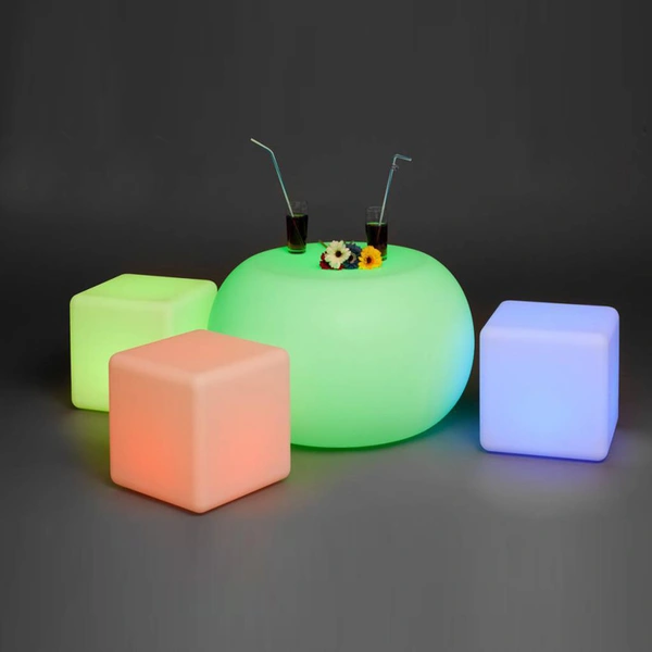 mesa de centro led | mesa auxiliar multicolor | mesa redonda led incandescente