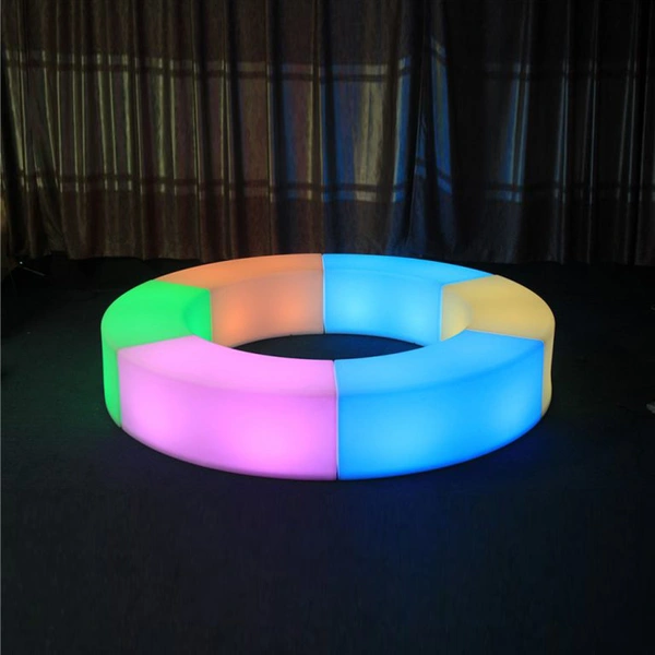 proveedor chino de muebles de jardín iluminado | banco curvo led