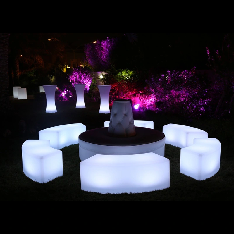 proveedor chino de muebles de jardín iluminado | banco curvo led