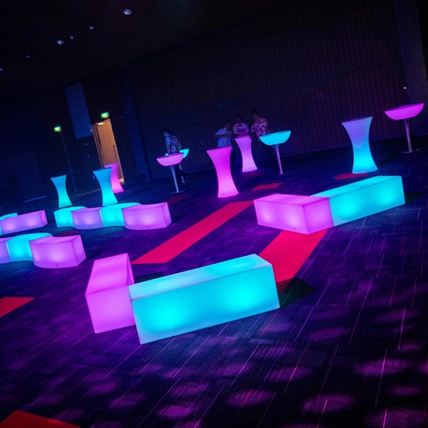 banc lumineux pour événements | banc led usine de meubles de patio